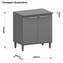 Ver imagem 3 de Balcão para Cozinha 100% MDF 80 cm 2 Portas Dulce Freijó/Branco