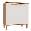 Ver imagem 1 de Balcão para Cozinha 100% MDF 80 cm 2 Portas Dulce Freijó/Branco
