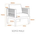 Ver imagem 6 de Kit com 1 Sofa e 2 Poltronas Maui em Polipropileno com Estofado Resistente a Água Cinza