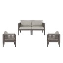 Ver imagem 1 de Kit com 1 Sofa e 2 Poltronas Maui em Polipropileno com Estofado Resistente a Água Cinza