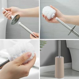 Lixeira 8l com Tampa Click Retangular + Escova Sanitária com Suporte para Banheiro | Astra - 4