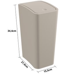 Lixeira 8l com Tampa Click Retangular + Escova Sanitária com Suporte para Banheiro | Astra - 3
