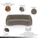 Ver imagem 3 de Sofá Decorativo Sala de Estar Bipartido 288cm Clarke Veludo Castor G45 - Gran Belo