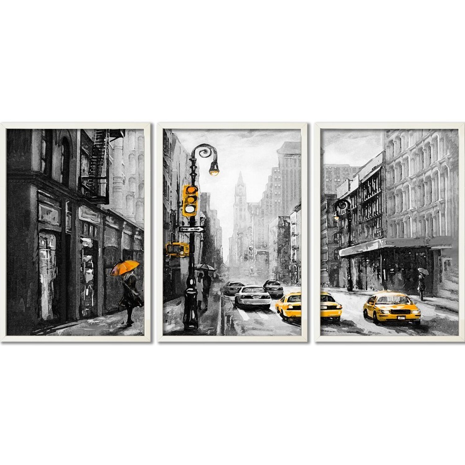 Quadro Decorativo 3 Telas Cidades New York Diversos Tamanhos - 2