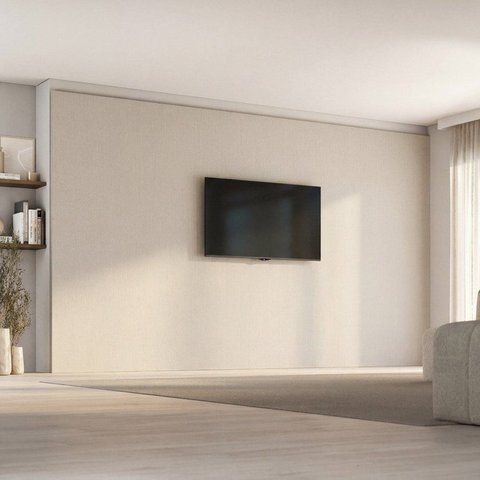 Painel Liso para TV até 86 Polegadas Planejado 400x250cm Aruá CabeCasa MadeiraOriginals Off White