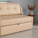 Ver imagem 2 de Sofá Cama Retrátil 2 Lugares 150, Mts Corano Naomi Matrix Cor:sintetico Bege