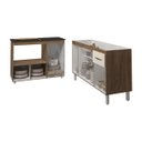 Ver imagem 4 de Armário Camila Cozinha Gabinete de Pia 140 Cm e Balcão para Cooktop 4 Bocas e Forno ou Microondas Al