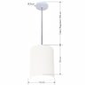 Luminária Pendente Md-4102 Cúpula em Tecido Cor Branca Cor da Canopla Branca e Fio Transparente - 4