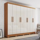 Ver imagem 1 de Guarda Roupa Casal 8 Portas 4 Gavetas Prime Off White/Cinamomo