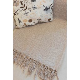Manta xale sofá e cama AREIA 2,20x1,50m tear artesanal decorativa protetora - 2