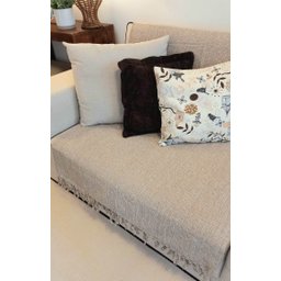 Manta xale sofá e cama AREIA 2,20x1,50m tear artesanal decorativa protetora - 5