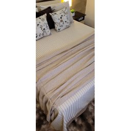 Manta xale sofá e cama AREIA 2,20x1,50m tear artesanal decorativa protetora - 4