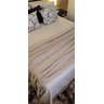 Manta xale sofá e cama AREIA 2,20x1,50m tear artesanal decorativa protetora - 4