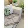 Manta xale sofá e cama AREIA 2,20x1,50m tear artesanal decorativa protetora - 1