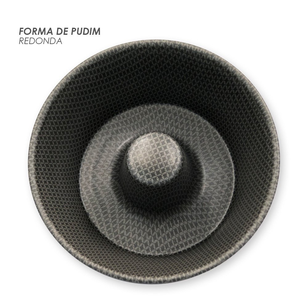 Forma Pudim Antiaderente Redonda Alumínio 18cm Forno Cinza - 2