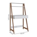 Ver imagem 3 de Mesa Escrivaninha com Gaveta B80 73 Cm Branco Montana Novam