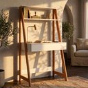 Ver imagem 7 de Mesa Escrivaninha com Gaveta B80 73 Cm Branco Montana Novam