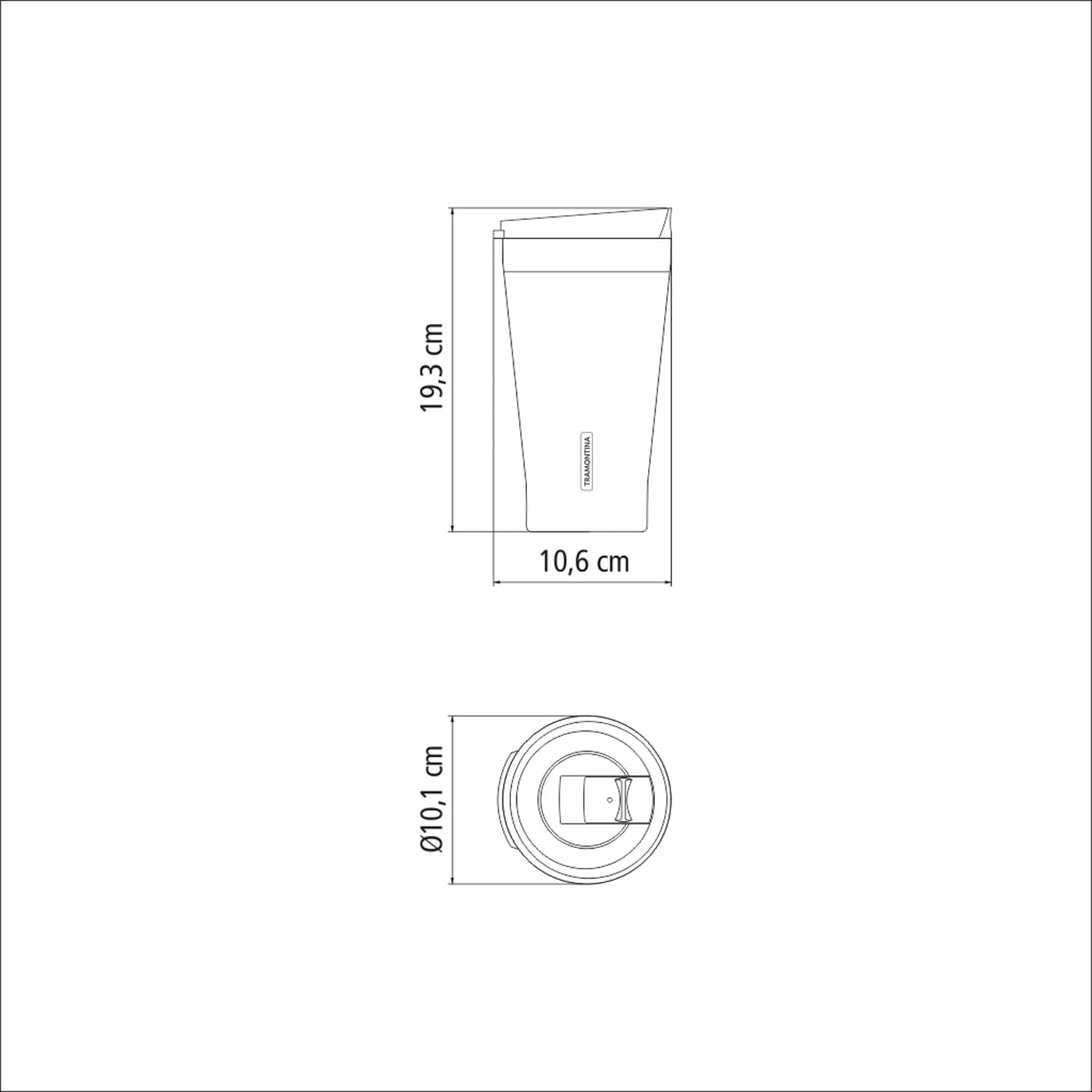 Copo Térmico Exata em Aço Inox Branco com Tampa 550ml - Tramontina - 3