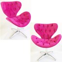 Ver imagem 1 de Kit 2 Poltronas Decorativa SWAN capitonê rosa pink base alumínio giratória - Poltronas do Sul