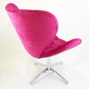 Ver imagem 5 de Kit 2 Poltronas Decorativa SWAN capitonê rosa pink base alumínio giratória - Poltronas do Sul