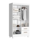 Ver imagem 4 de Guarda-Roupa para Quarto Infantil 4 Portas e 2 Gavetas com Pés Lite Branco