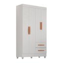 Ver imagem 2 de Guarda-Roupa para Quarto Infantil 4 Portas e 2 Gavetas com Pés Lite Branco