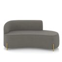 Ver imagem 3 de Sofá 3 Lugares Orgânico 180cm Pé Dourado Morgan Suede Grafite D03 - D'Rossi