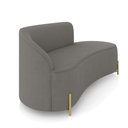 Ver imagem 4 de Sofá 3 Lugares Orgânico 180cm Pé Dourado Morgan Suede Grafite D03 - D'Rossi