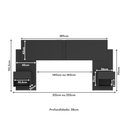 Ver imagem 3 de Cabeceira Casal/queen com 2 Mesas de Cabeceira 232cm Multimóveis Mp4317 Preto Preto