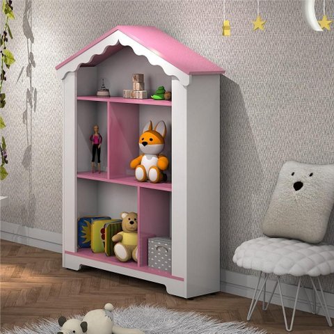 Estante Infantil Magic Branca Rosa