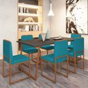 Ver imagem 2 de Cadeira Sala Jantar Barcelona – Base Bronze:azul Turquesa