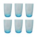 Ver imagem 1 de Jogo 6 Copos Tipo Murano em Vidro Azul e Bolinhas (400ml) Laradore
