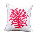 Ver imagem 1 de Coleção Náutica - Almofada Coral Vermelho Quadrada Tipo:completa