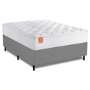 Ver imagem 1 de Cama Box Colchão Casal Queen Molas Ensacadas Real 158x198x65cm Branco / Cinza Inducol