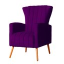 Ver imagem 3 de Kit 02 Poltrona Decorativa Melinda Veludo Roxo - Fm
