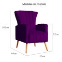 Ver imagem 6 de Kit 02 Poltrona Decorativa Melinda Veludo Roxo - Fm