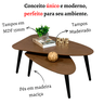 Mesa de Centro Sala Estar Decorativa Sofá Canto Escritório:imbuia - 5