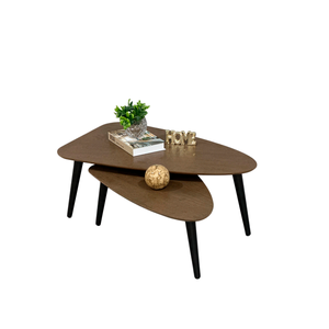 Mesa de Centro Sala Estar Decorativa Sofá Canto Escritório:imbuia
