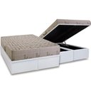 Ver imagem 1 de Cama Box Baú Queen: Colchão Espuma D33 Herval Cannes + Base Crc Linhão White (158x198)