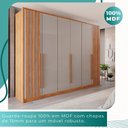Ver imagem 6 de Guarda Roupas Casal 100% Mdf 6 Portas 5 Gavetas Moscou Ripado - Mais Móveis Cinamomo/offwhite
