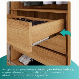 Guarda Roupas Casal 100% Mdf 6 Portas 5 Gavetas Moscou Ripado - Mais Móveis Cinamomo/offwhite - 8