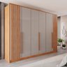 Guarda Roupas Casal 100% Mdf 6 Portas 5 Gavetas Moscou Ripado - Mais Móveis Cinamomo/offwhite - 2