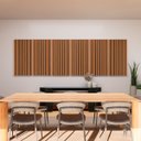 Ver imagem 2 de Painel Acústico Absorvedor Decorativo Parallax Ripado Horizon Crepe Maestra Acústica:freijó/preto