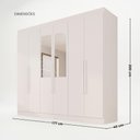 Ver imagem 3 de Guarda-Roupa Casal com Espelhos 6 Portas e 2 Gavetas 177cm Multimóveis Branco