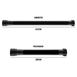 Tanque de Plástico 34l para Lavanderia Preto + Sifão Universal Sanfonado + Fita Veda Rosca + Torneir - 5