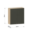 Ver imagem 3 de Armário Aéreo de Cozinha 80cm 2 Portas Classic Luciane Móvei Freijó-verde Amalfi