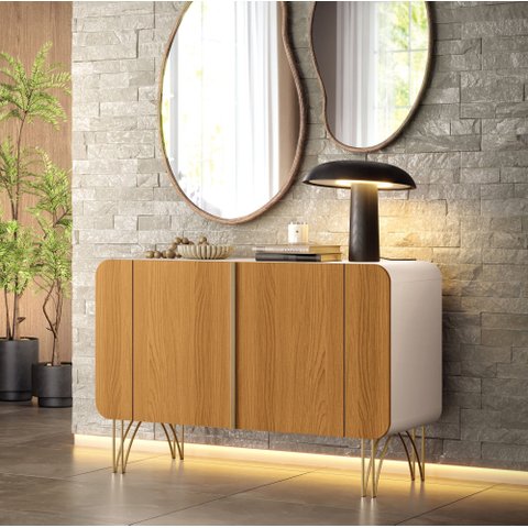 Aparador Buffet Benvenuto 110 cm Hb - Off White/Cinamono