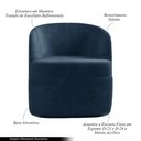 Ver imagem 3 de Poltrona Decorativa Design Moderno Bel Sala de Estar Base Giratória Veludo Azul Marinho G33 - Gran B