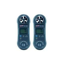 Kit 2 Anemômetro Digital Velocidade Fluxo Ar Faixa 0,4 A 30 M/s 5 Unidades Hold Máx Mín Ad-250 Portá - 1