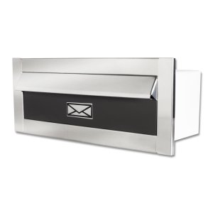 Caixa De Correio inox polido revista jornal brilhante espelhada com tarja marrom